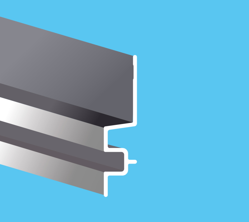 grey aluminium double transition trim for fiber cement panels
