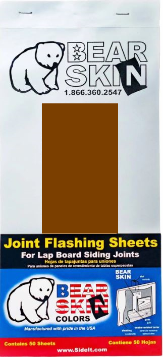 Image Bear Skin joint flashing for fiber cement planks siding - 50/pad - Dark brown