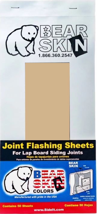 Image Bear Skin joint flashing for fiber cement planks siding - 50/pad - Tan