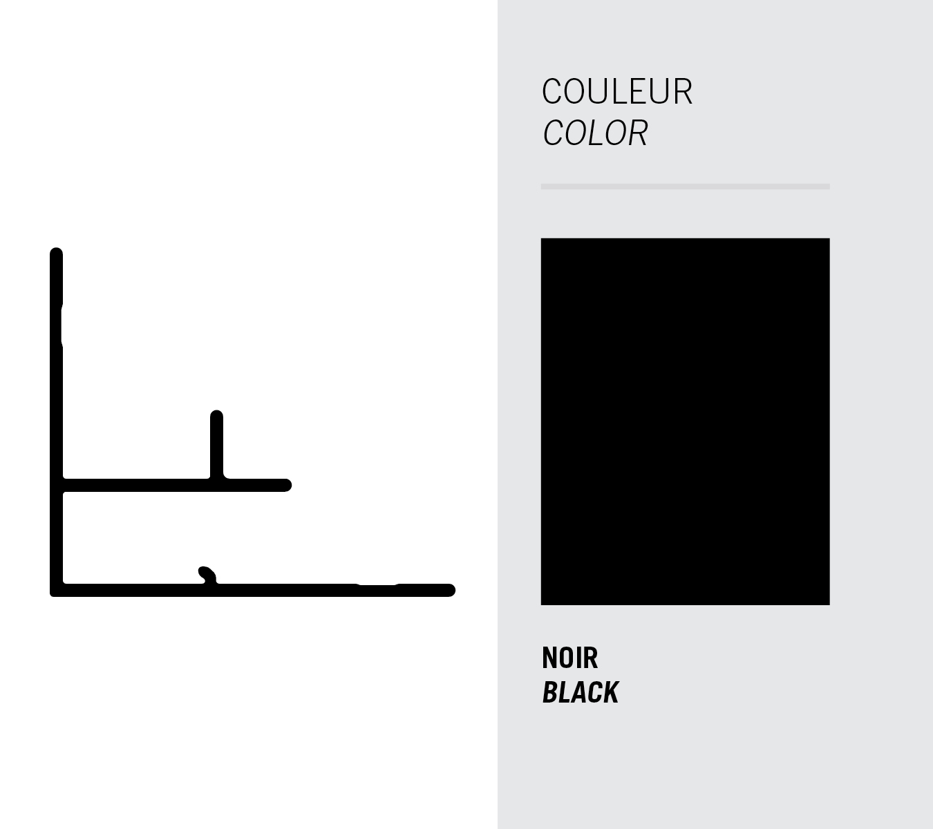 Image Moulure Light Trim coin intérieur pour panneau 5/16'' et déclin 3/4'' - Noir