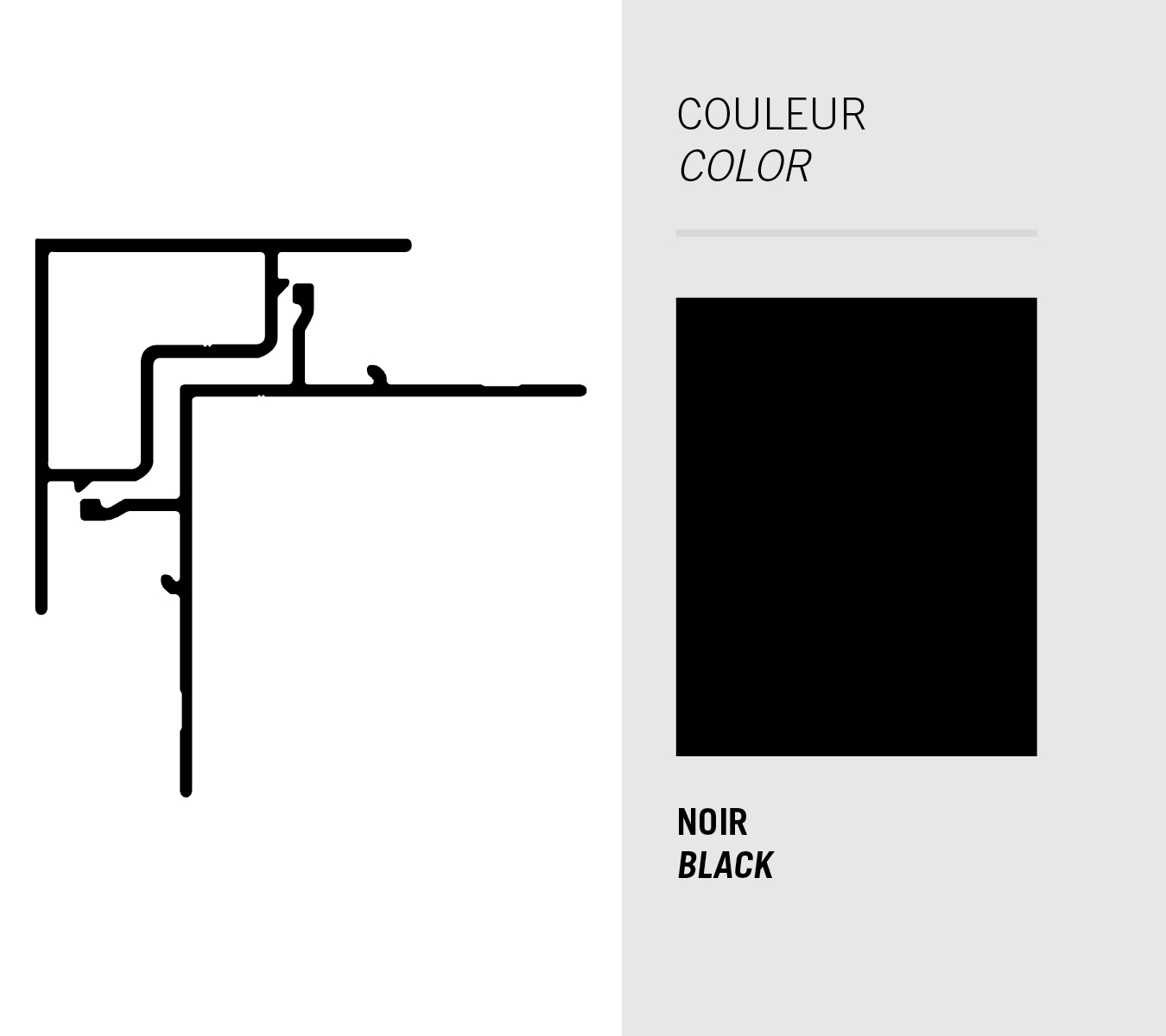 Image Moulure Light Trim coin extérieur Clip 5/16'' (2mcx) pour panneau - Noir