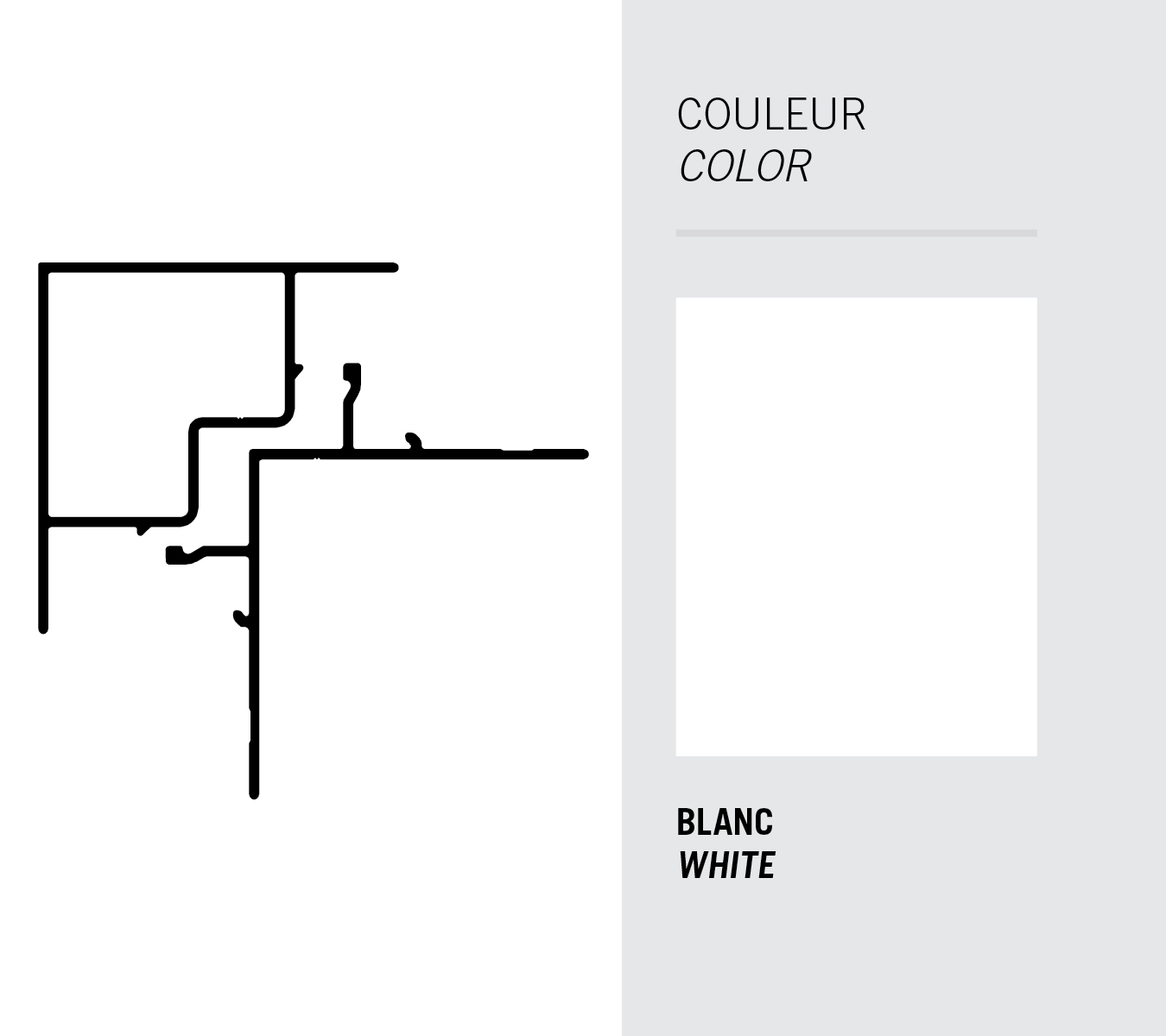 Image Light Trim outside corner Clip 3/4 '' (2pc) moulding for fiber cement siding - White