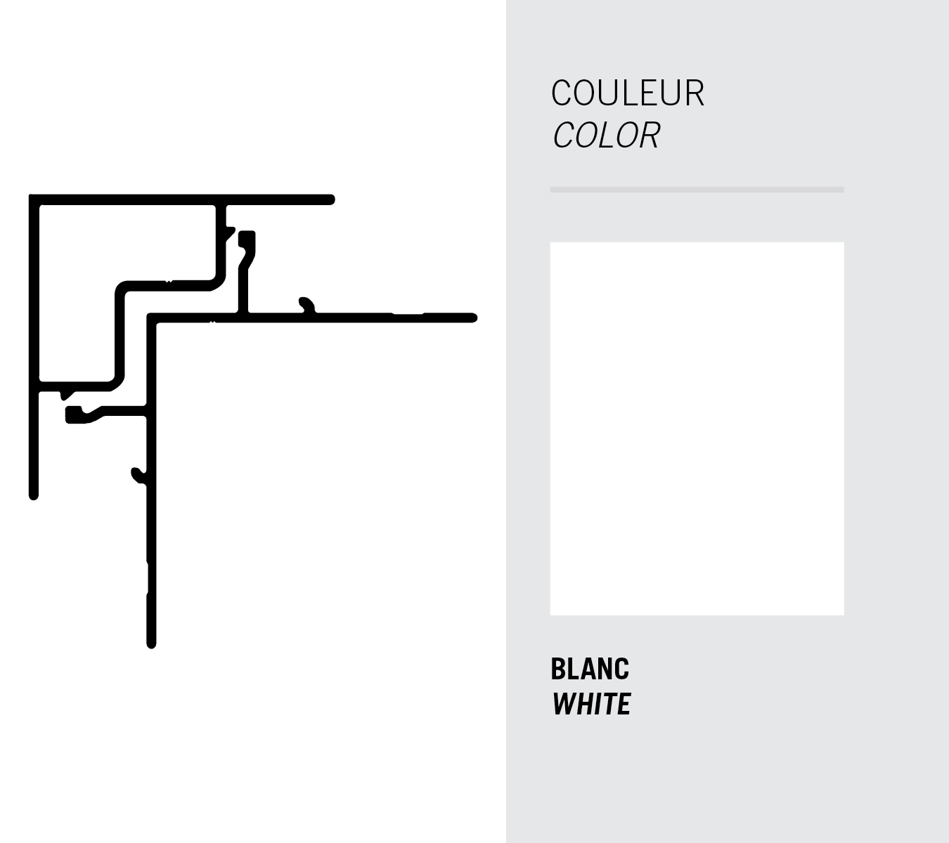 Image Moulure Light Trim coin extérieur Clip 5/16'' (2mcx) pour panneau - Blanc
