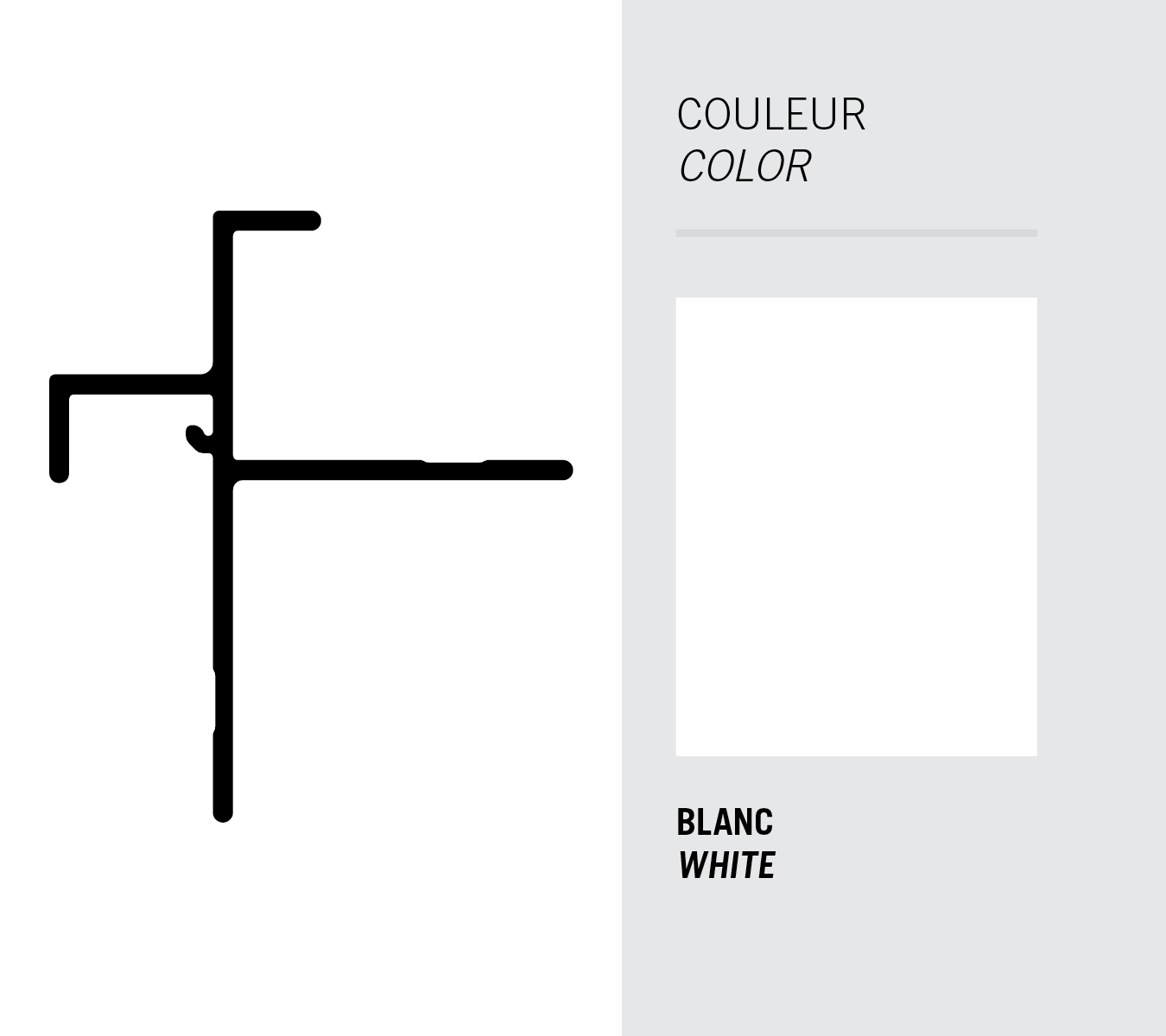 Image Moulure Light Trim coin extérieur pour panneau 5/16'' et déclin 3/4'' - Blanc