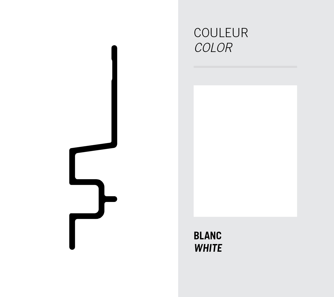 Image Moulure Light Trim double horizontale 5/16'' pour panneau - Blanc