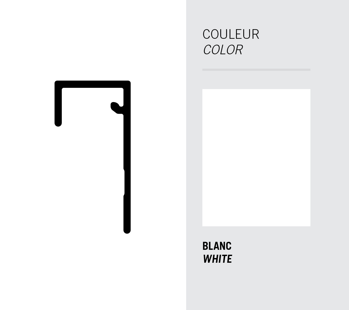 Image Moulure Light Trim en J universelle 5/16'' pour panneau - Blanc