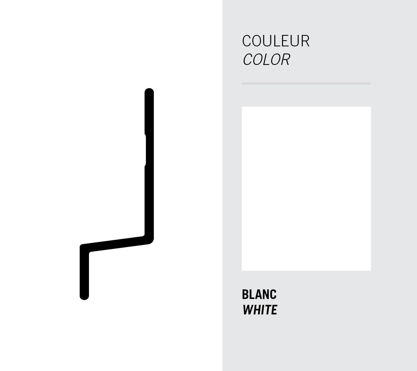 Image Moulure Light Trim horizontale 5/16'' pour panneau - Blanc