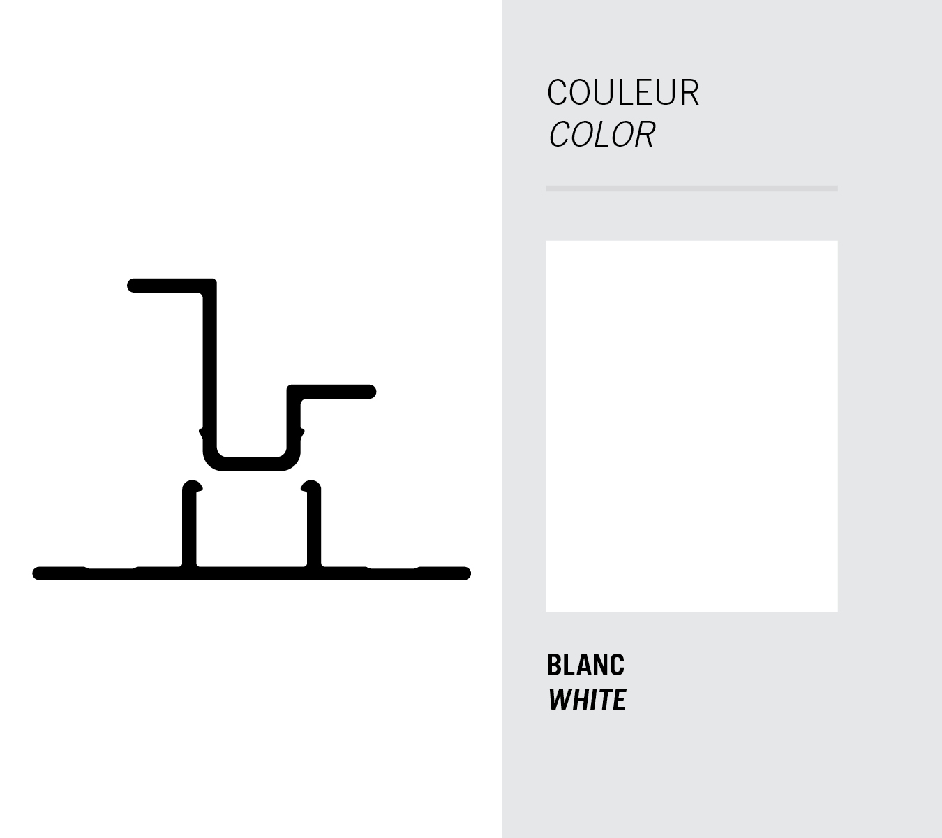 Image Moulure Light Trim verticale Clip (2mcx) pour panneau 5/16'' et déclin 3/4'' - Blanc