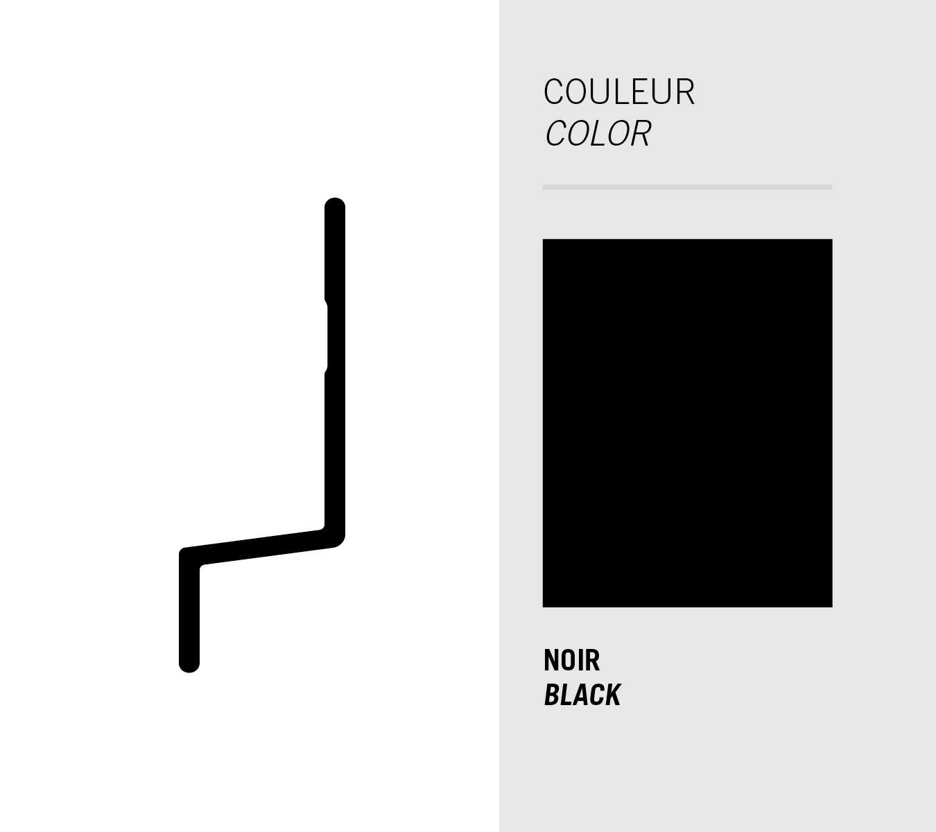 Image Moulure Light Trim horizontale 5/16'' pour panneau - Noir