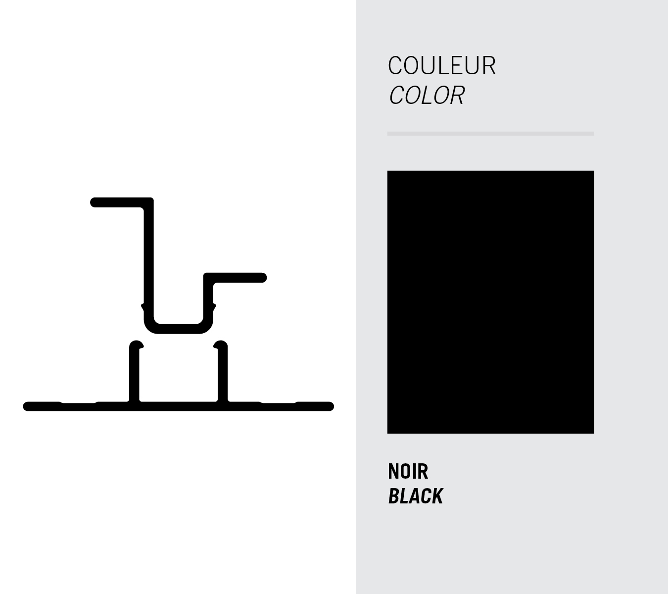 Image Moulure Light Trim verticale Clip (2mcx) pour panneau 5/16'' et déclin 3/4'' - Noir