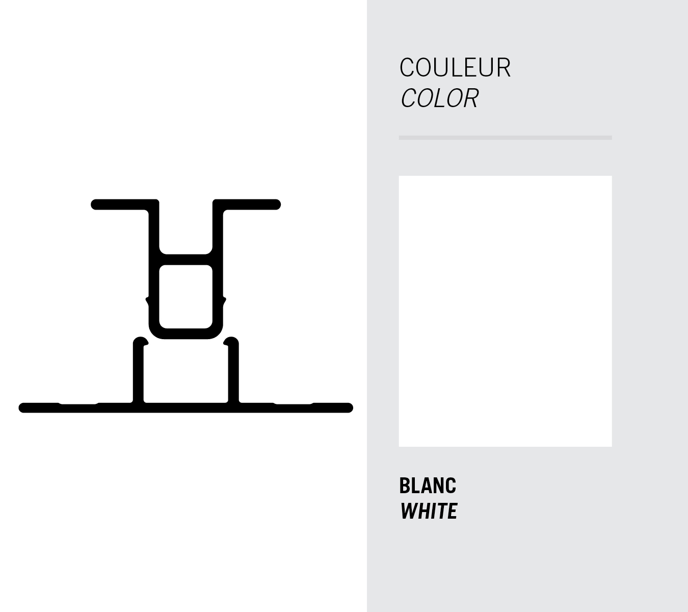 Image Moulure Light Trim verticale 3/4'' Clip (2mcx) pour déclin - Blanc