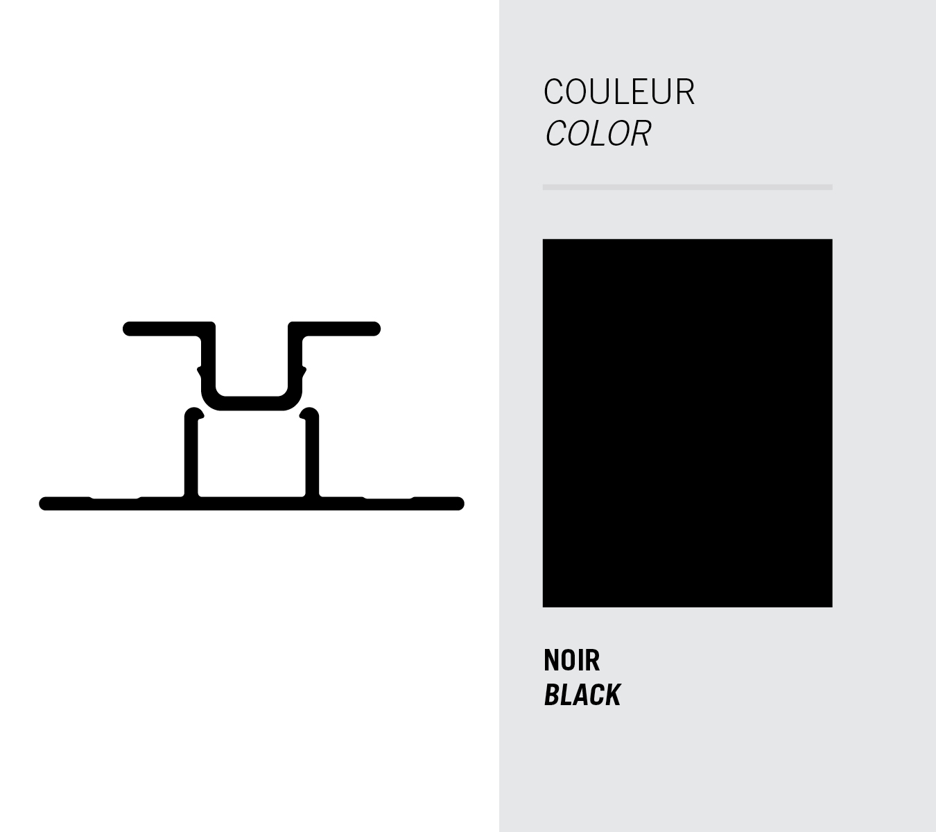 Image Moulure Light Trim verticale 5/16'' Clip (2mcx) pour panneau - Noir