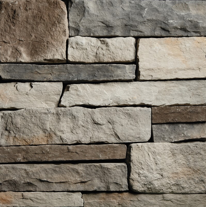 Image Ledge / Cobble Stone Decorative Stone Covering 100 sq.ft./box - Titanium