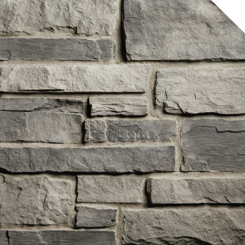 Image Ledge / Cobble Stone Decorative Stone Covering 100 sq.ft./box - Charcoal                                                                              
